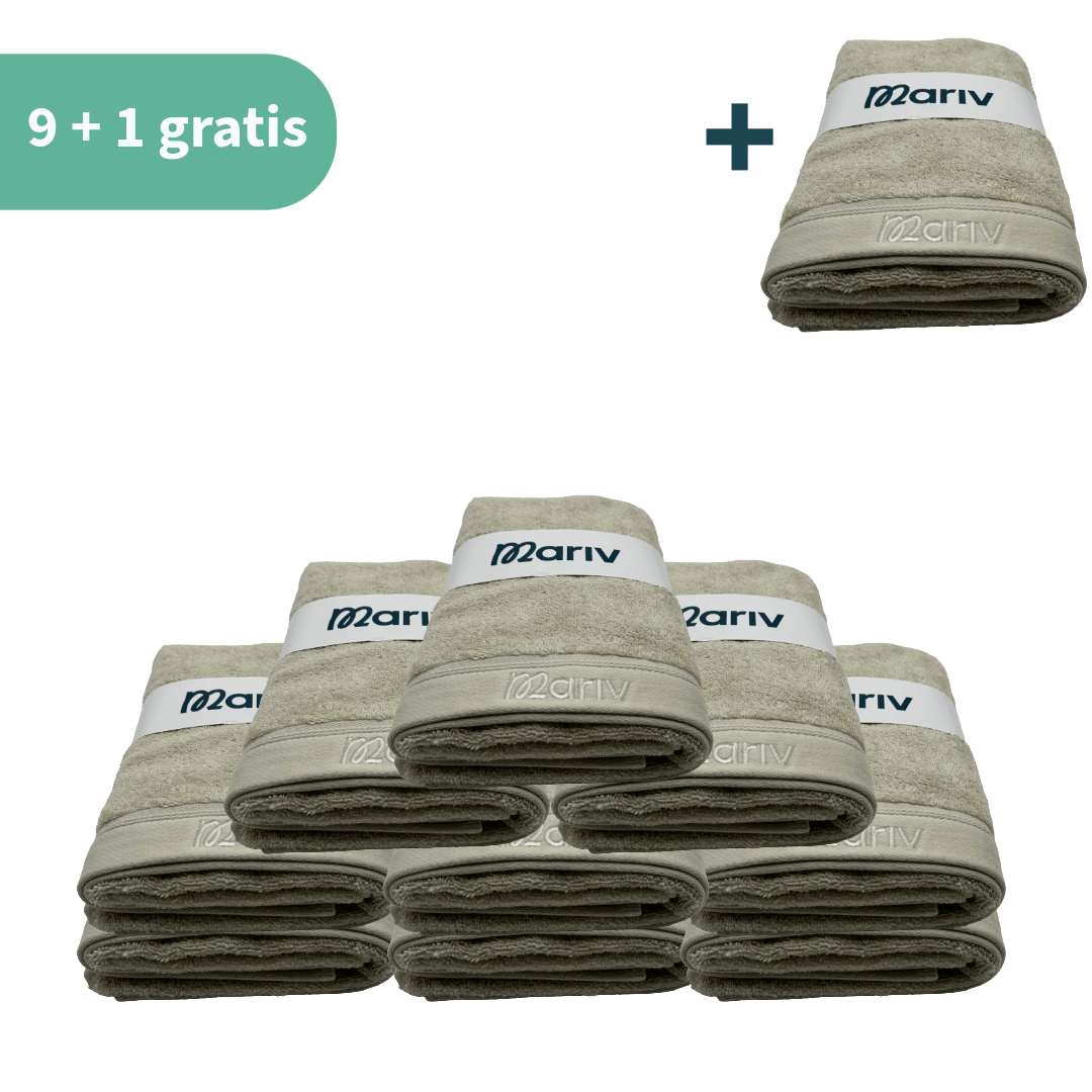 9+1 Gratis Handdoek Rivéma Antraciet 50x100 cm - Mariv