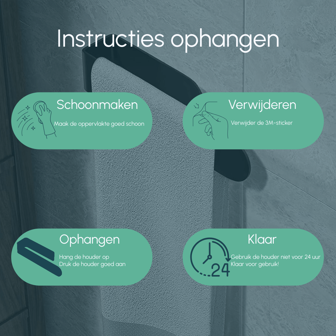 Zelfklevende Handdoekhouder Verimo - Mariv